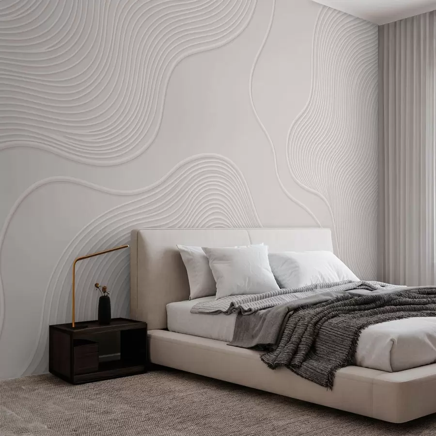 murales de pared Relieve abstracto con líneas onduladas y fluidas w05689