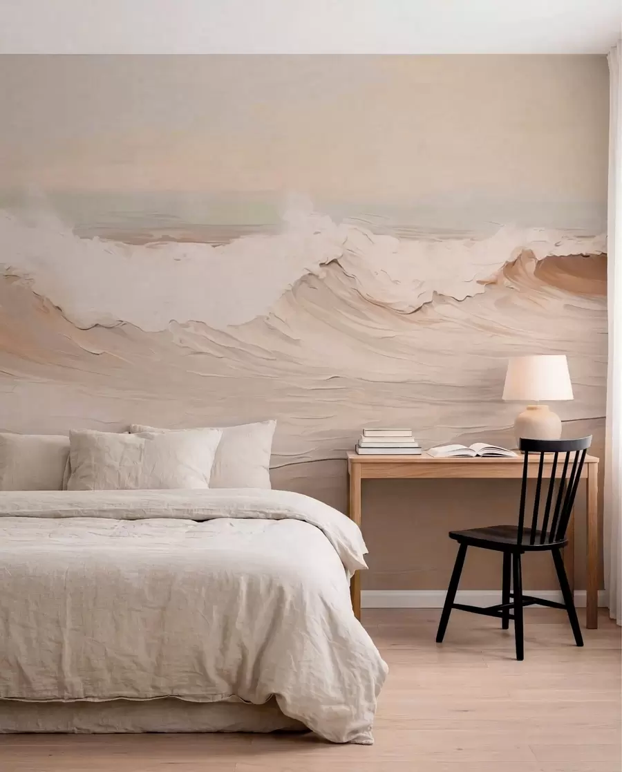 murales de pared Olas en una orilla durazno w05697