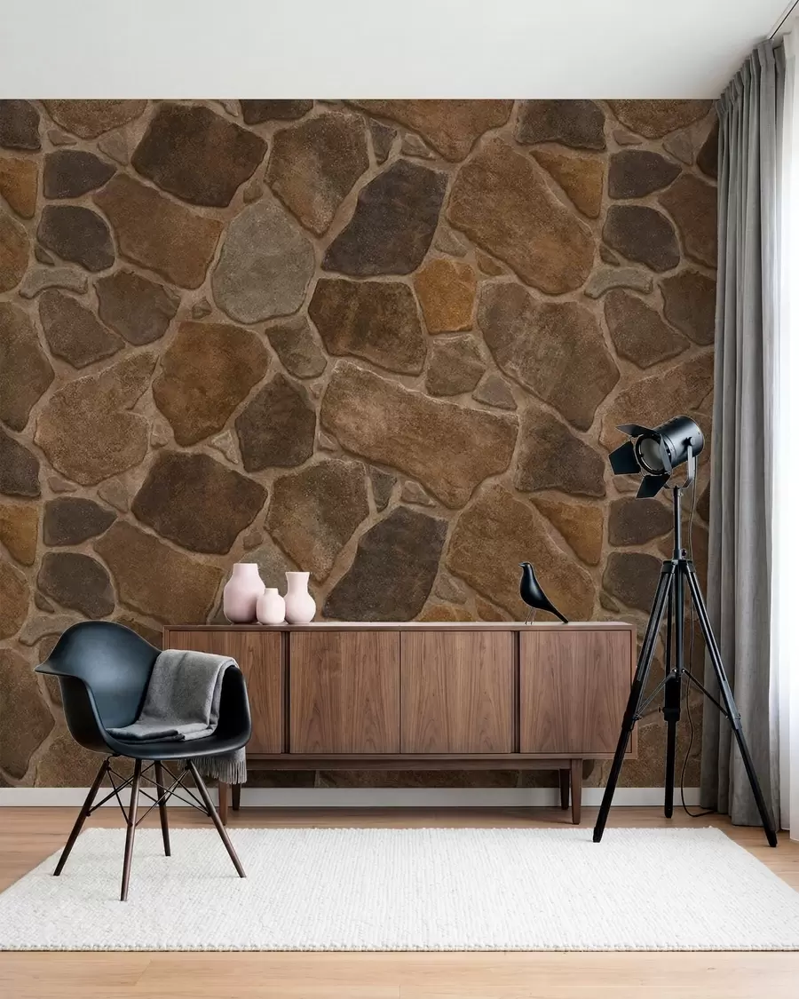 murales de pared Motivo de piedra natural en tonos cálidos w05691