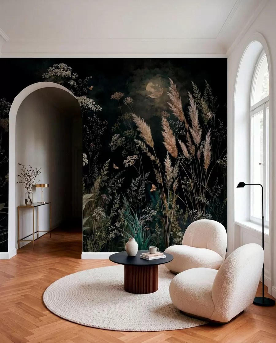 murales de pared Pradera bajo la luna w05701