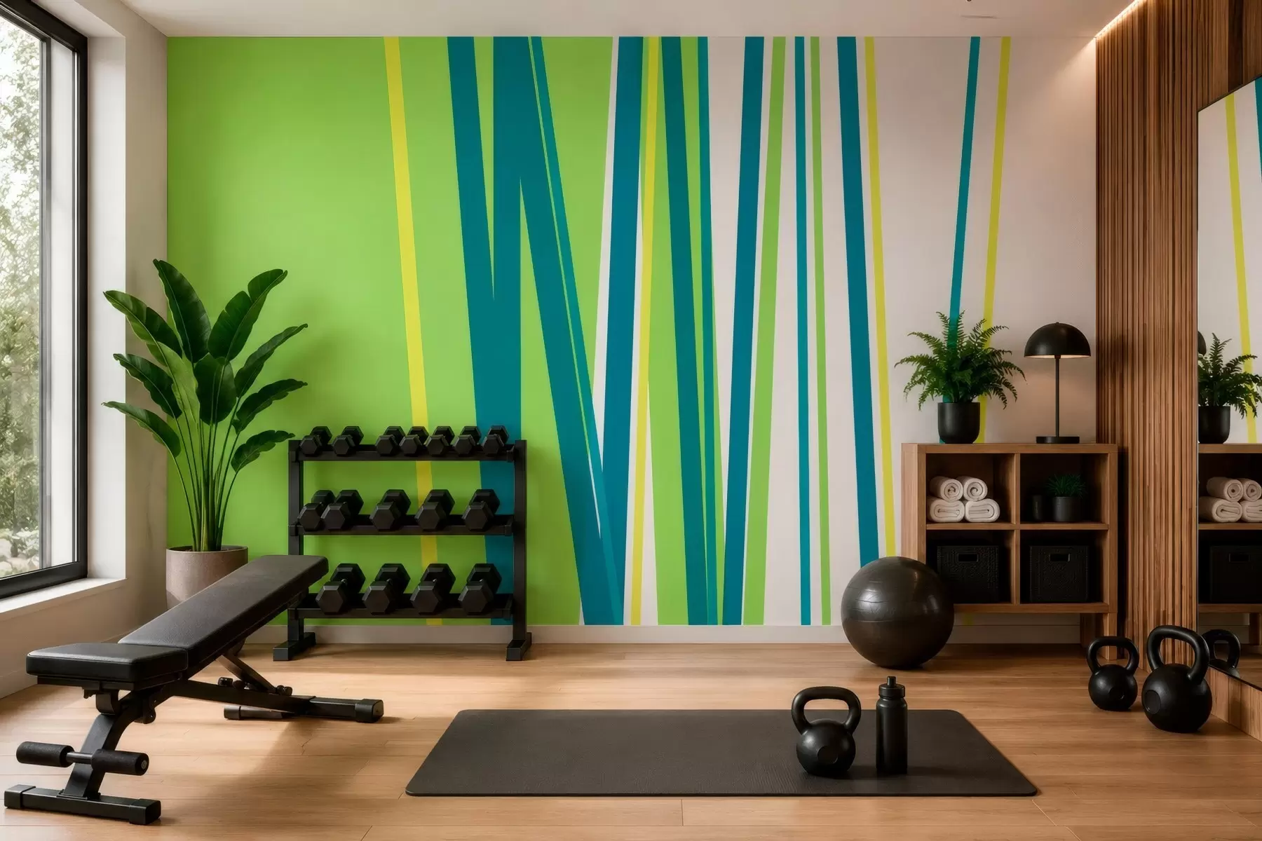murales de pared una raya abstracta y llamativa w05749