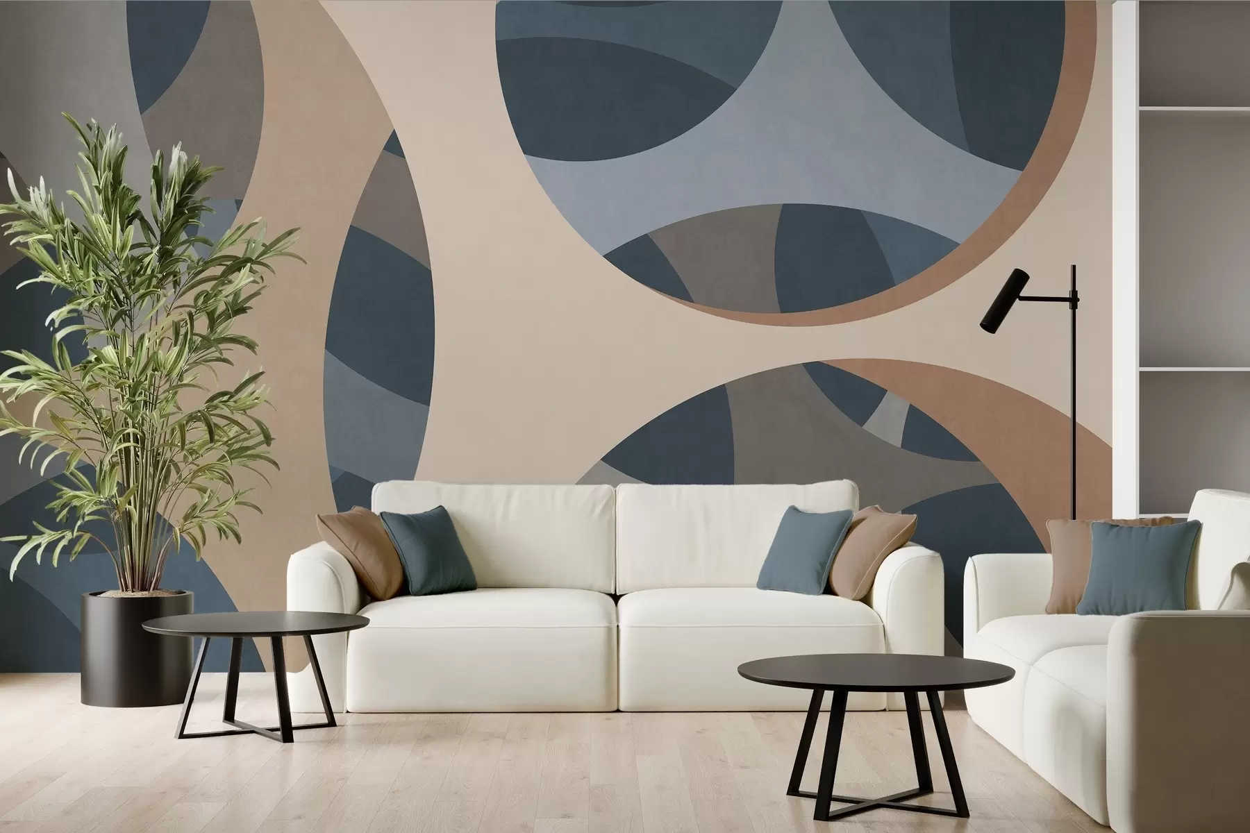 murales de pared abstracción textural contemporánea en tonos azules y beige w05751
