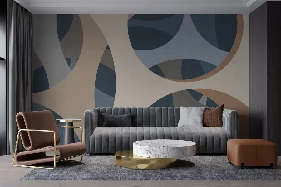 murales de pared abstracción textural contemporánea en tonos azules y beige w05751