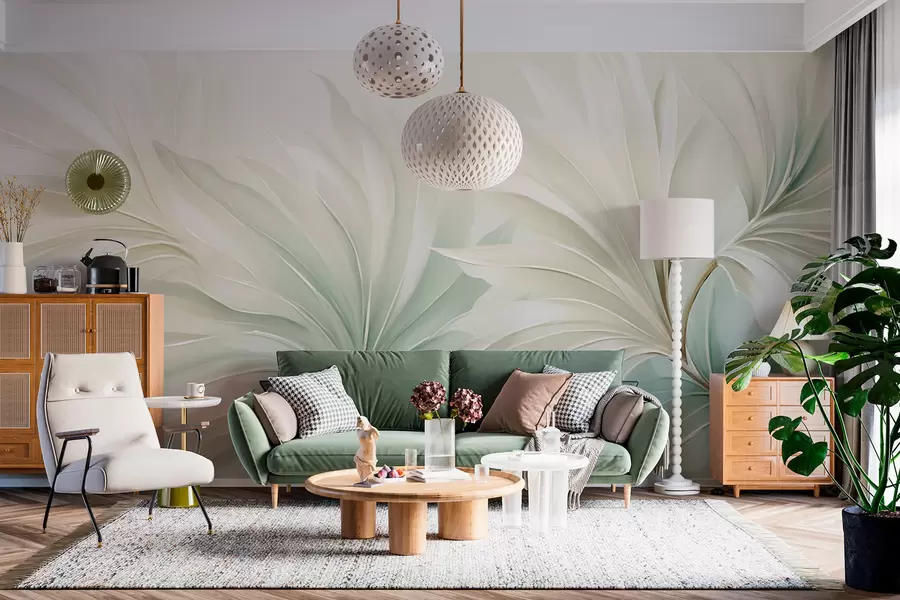 murales de pared Hojas tropicales puntiagudas w05792