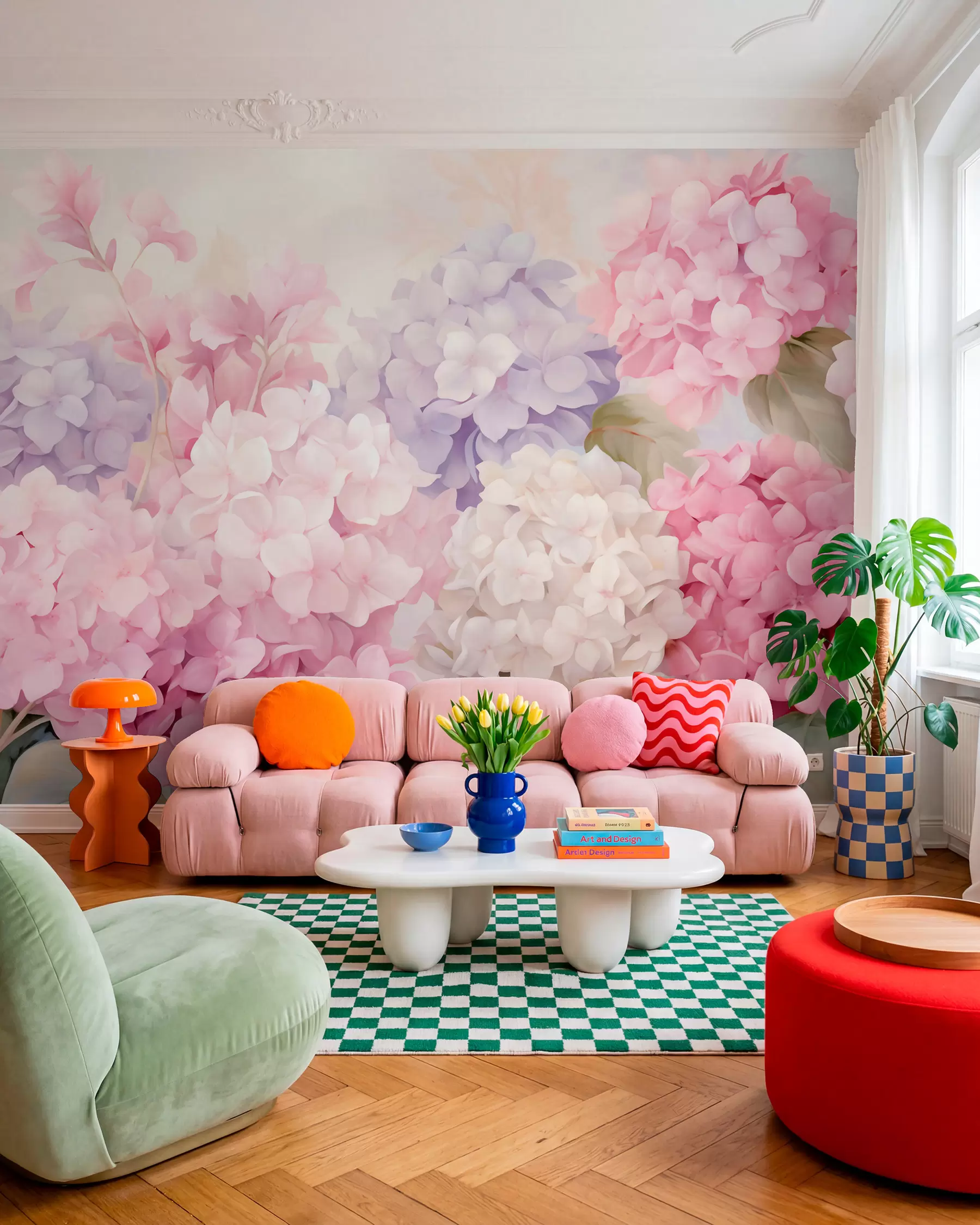 murales de pared Flores de hortensia w05796