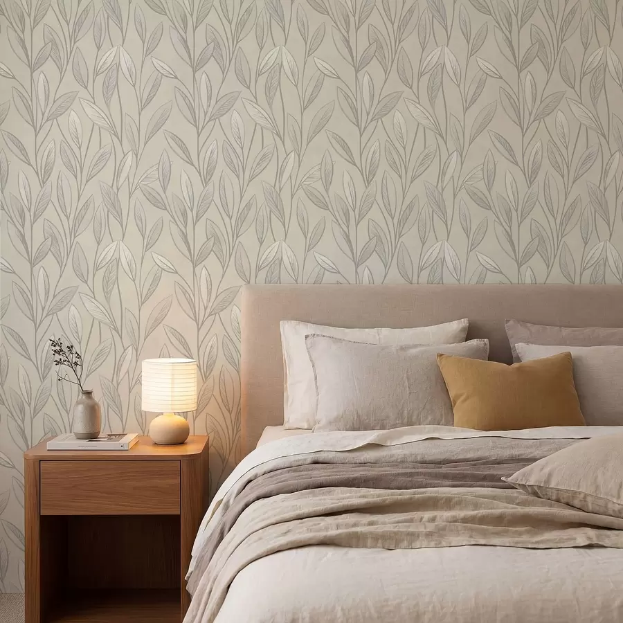 murales de pared Ramas delgadas con hojas alargadas a01240