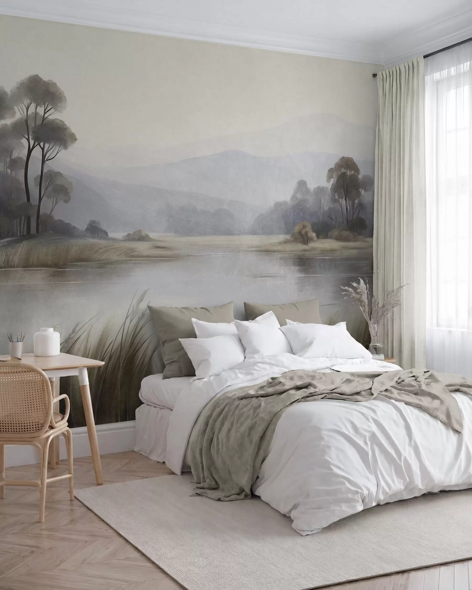 murales de pared Lago verde salvia w09983