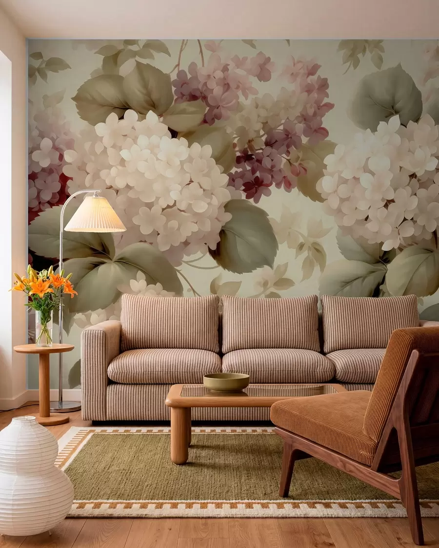 murales de pared Flores de hortensia w05436