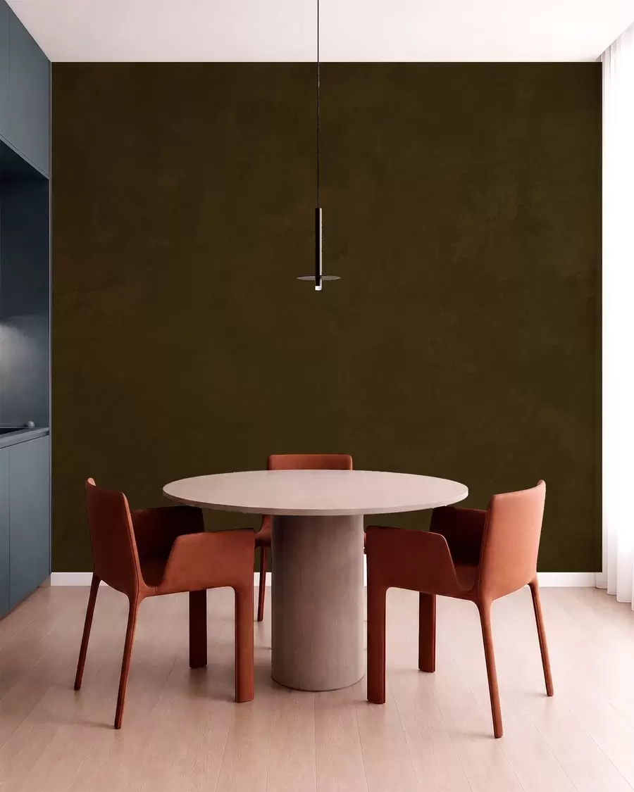 murales de pared Tono oliva oscuro con textura suave y transiciones tonales naturales w05814v3