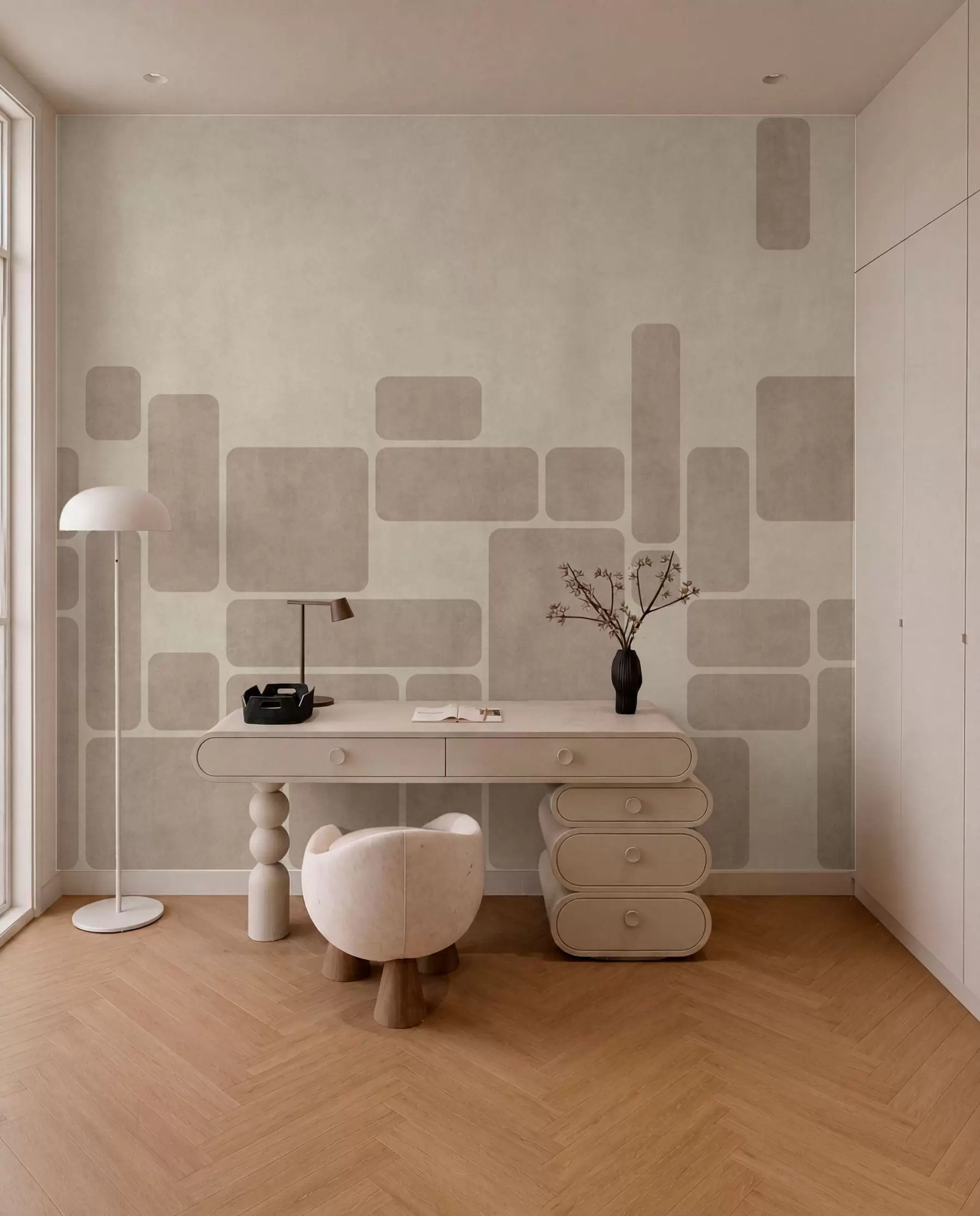 murales de pared Motivo geométrico con rectángulos redondeados w05141