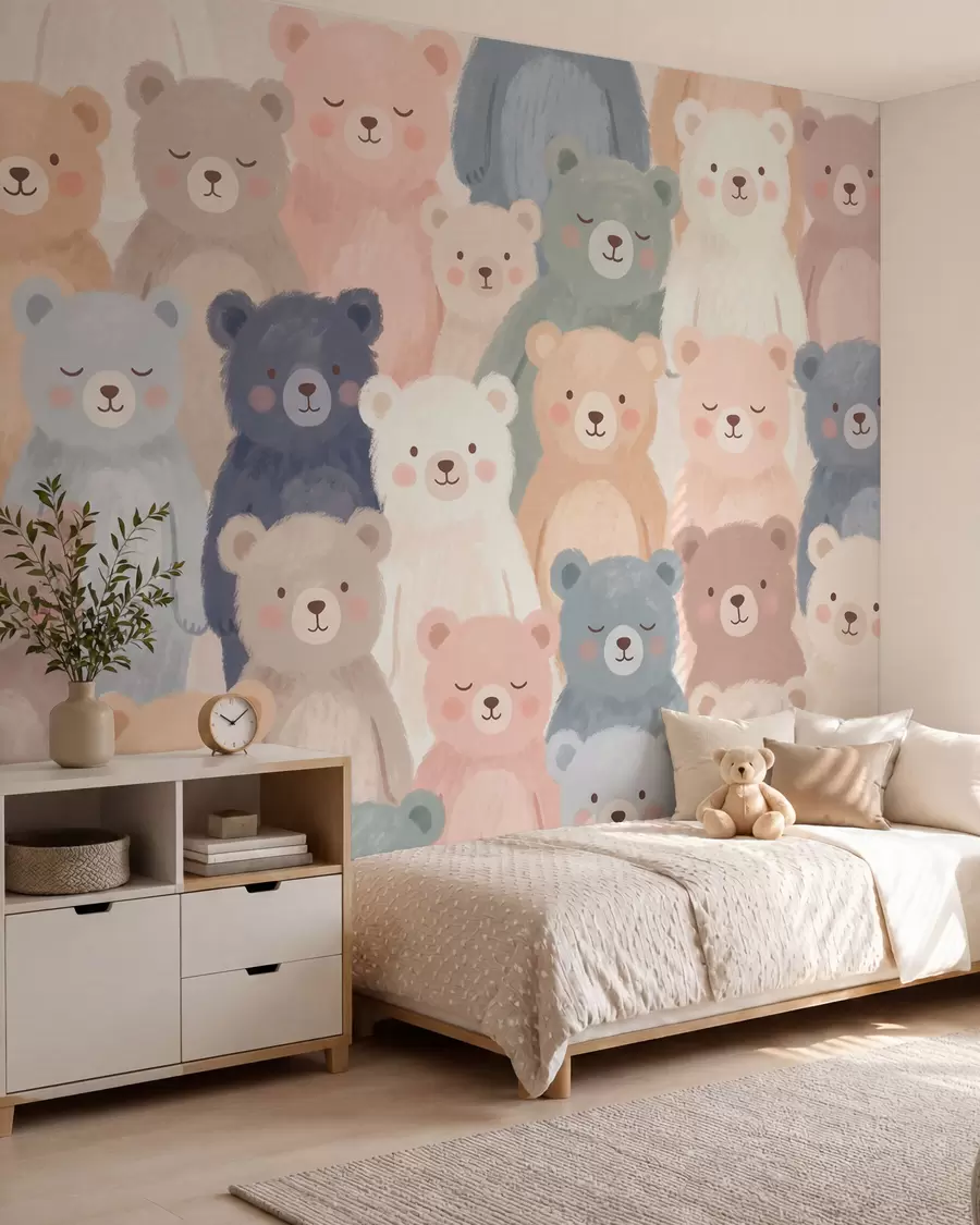 murales de pared Ositos pastel w10010