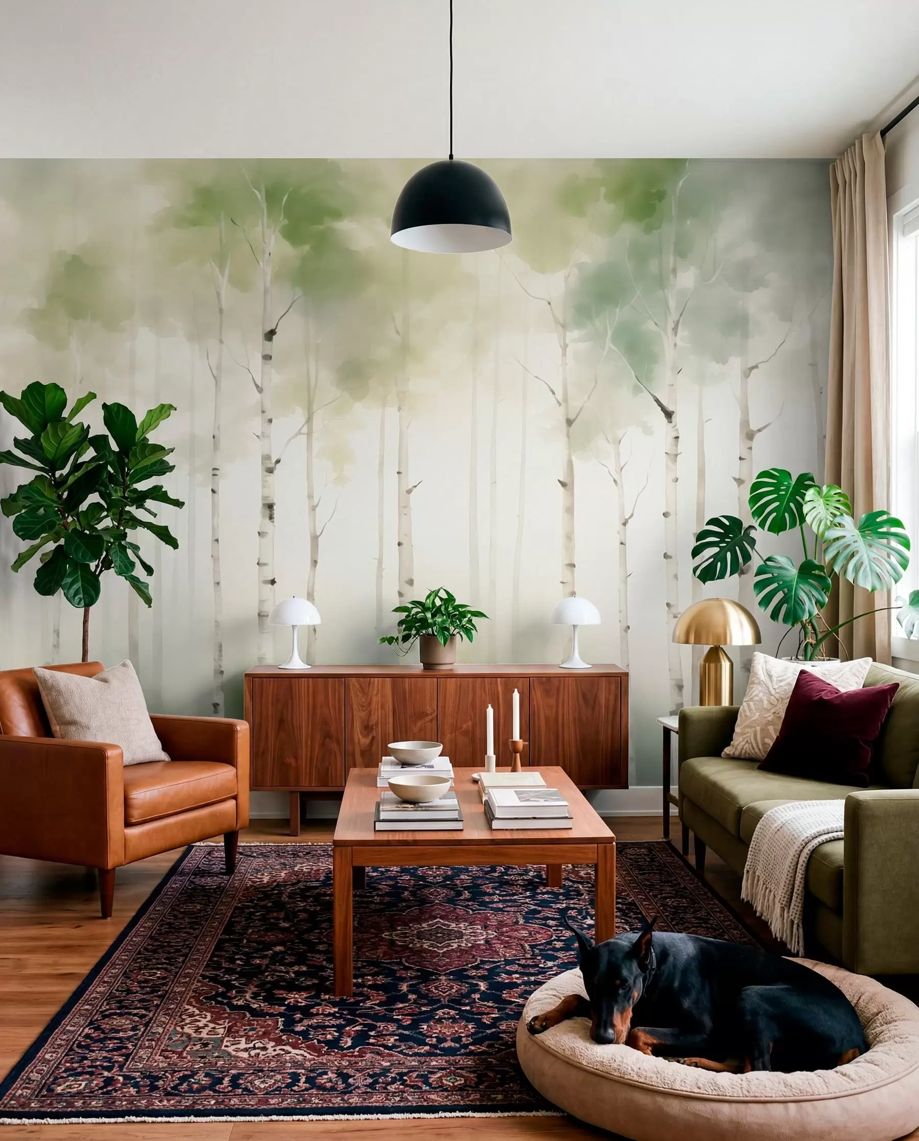 murales de pared Abedules en primavera w05676