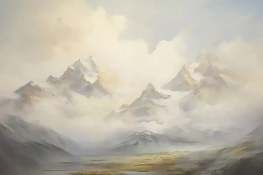 murales de pared Paisaje de montaña imitación de pintura w05873