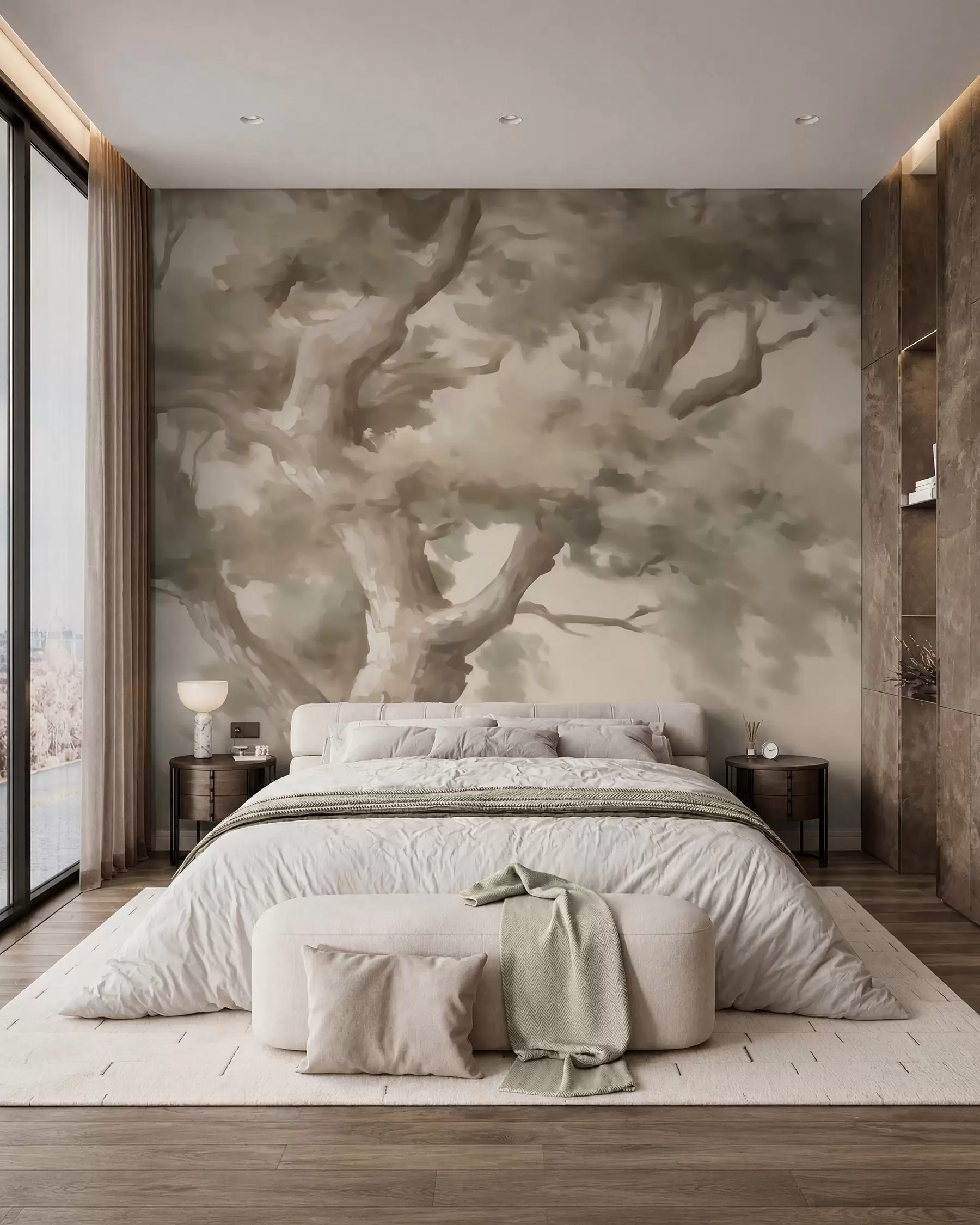 murales de pared Árbol abstracto, imitación de una pintura w05875