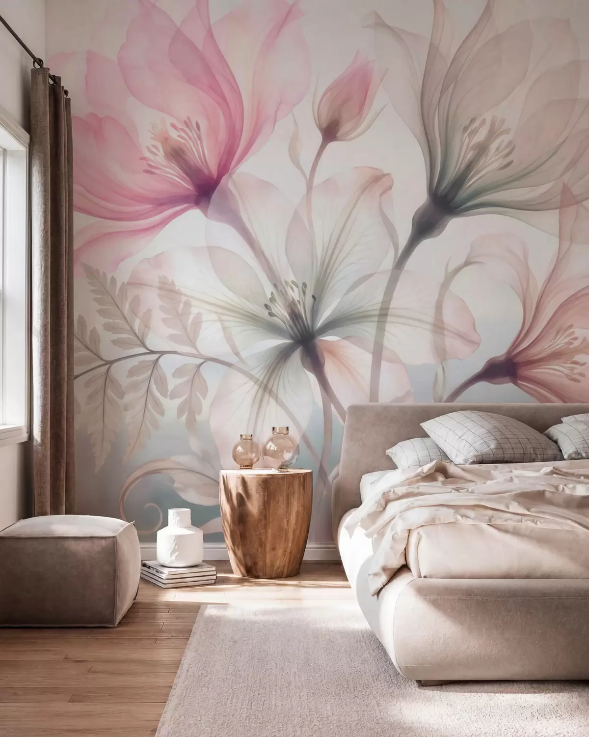 murales de pared Magnolia en acuarela w10009