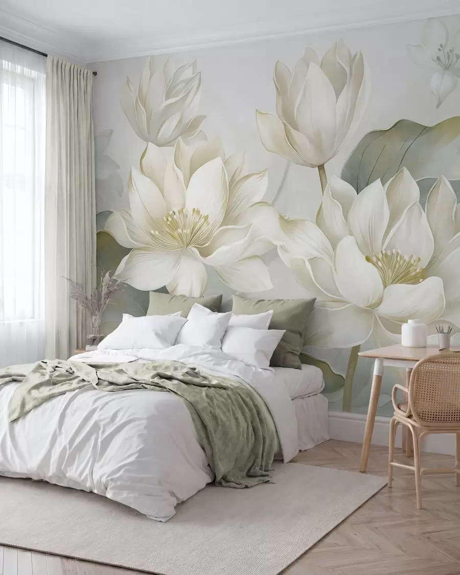 murales de pared Loto color perla w10027
