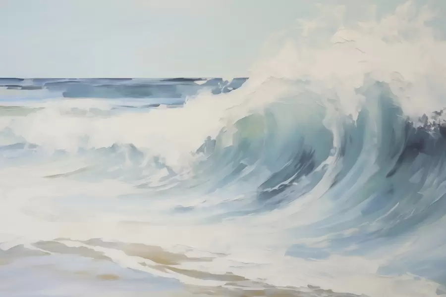 murales de pared Olas, imitación de una pintura w05899