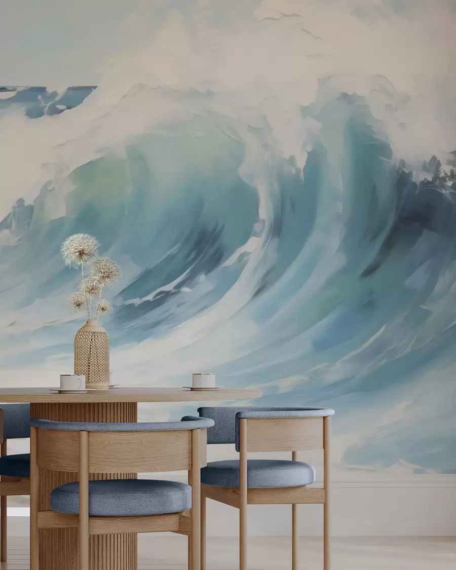 murales de pared Olas, imitación de una pintura w05899