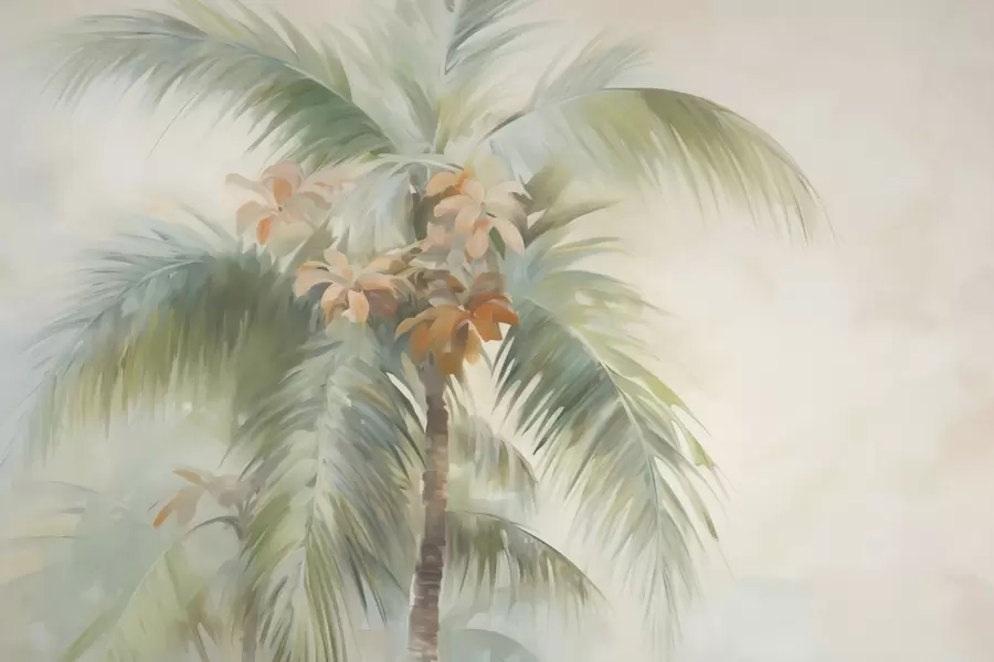 murales de pared Palmera abstracta, pintura de imitación w05876