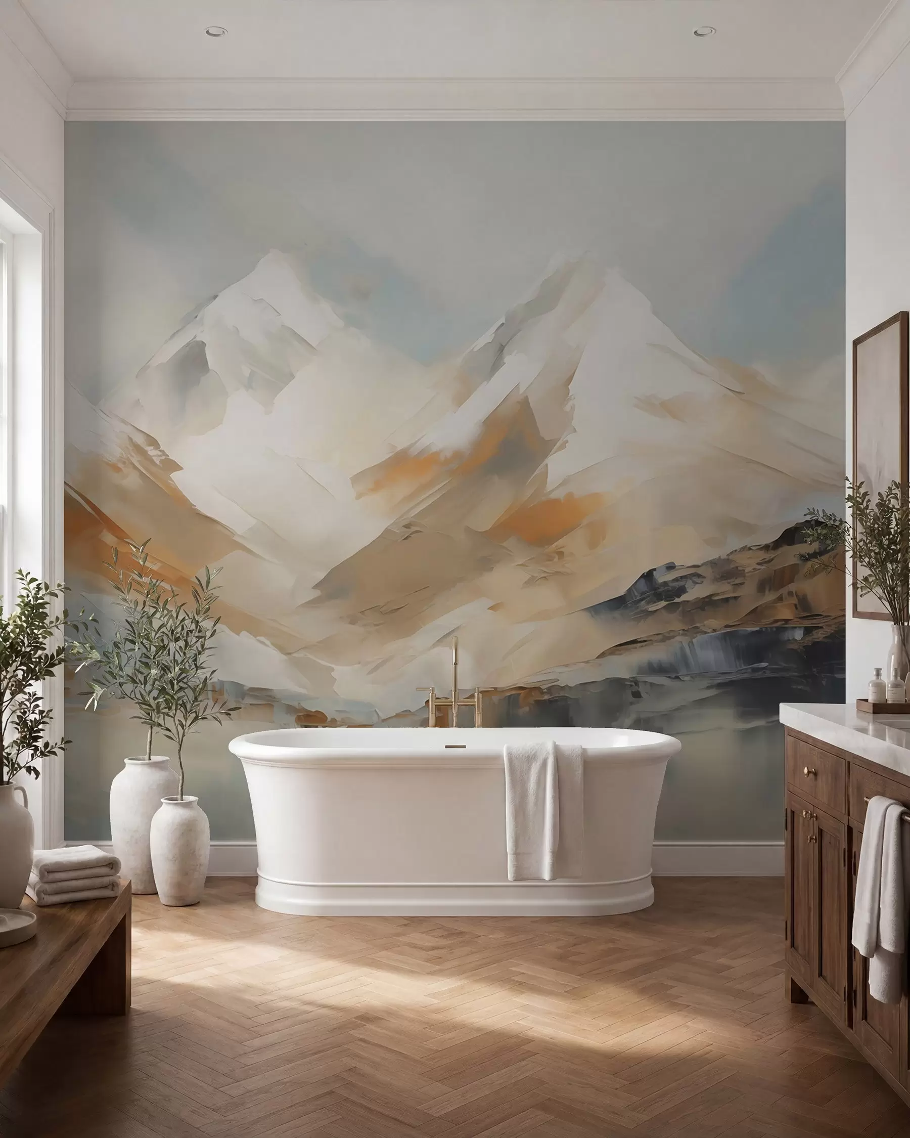 murales de pared Montañas, pintura de imitación w05904