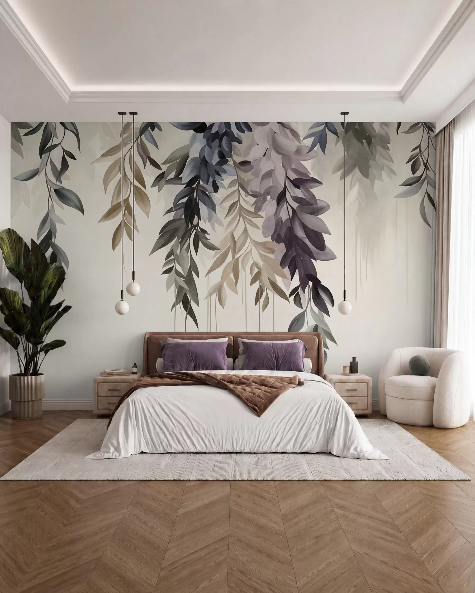 murales de pared Hojas colgantes w10057