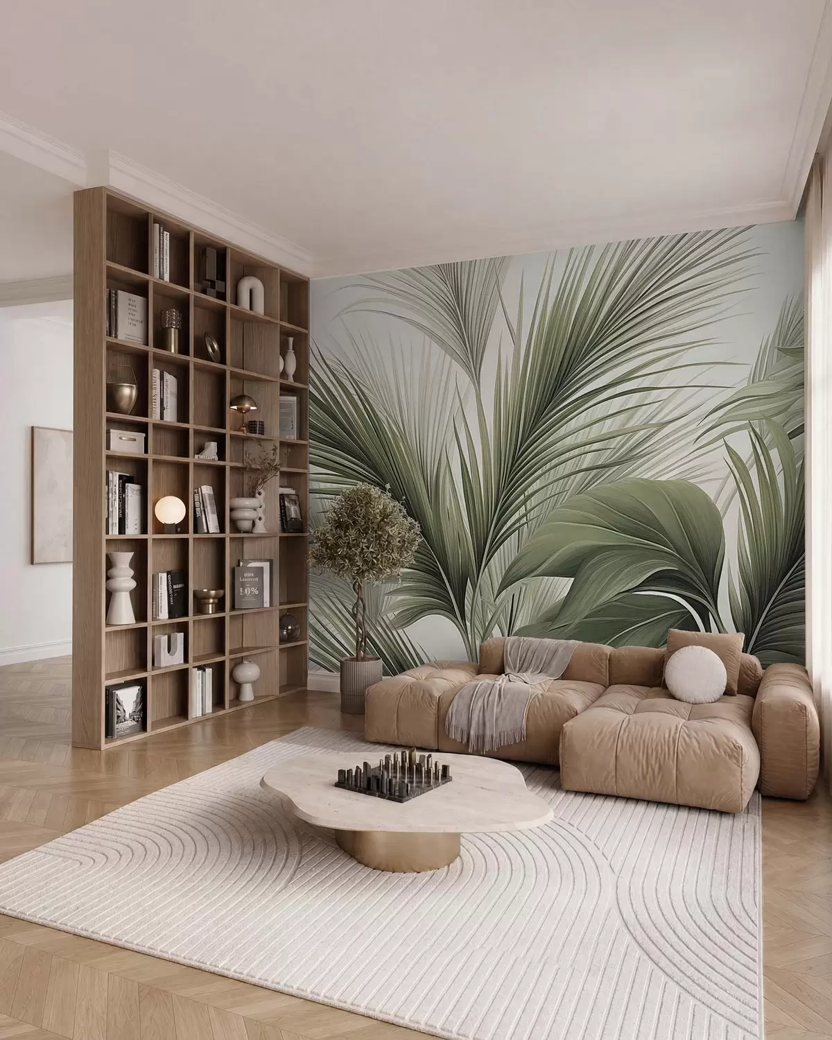 murales de pared Palmera en verde w09986