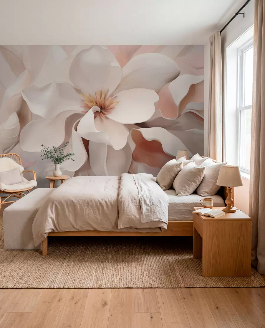 murales de pared Pétalos color durazno w05985
