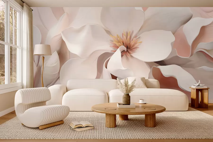 murales de pared Pétalos color durazno w05985