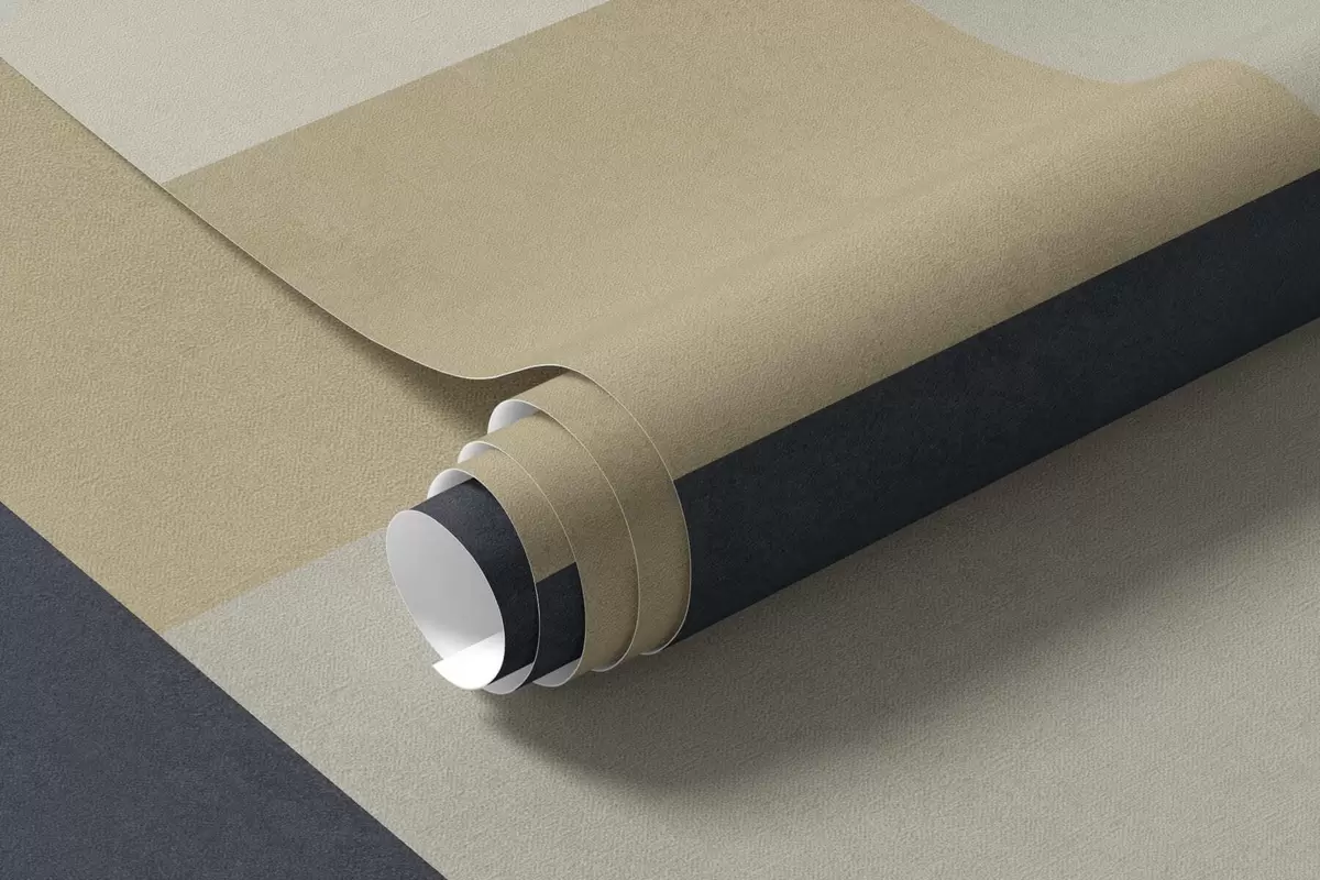 murales de pared Bloques geométricos en tonos beige y grises con una raya oscura w05890v1