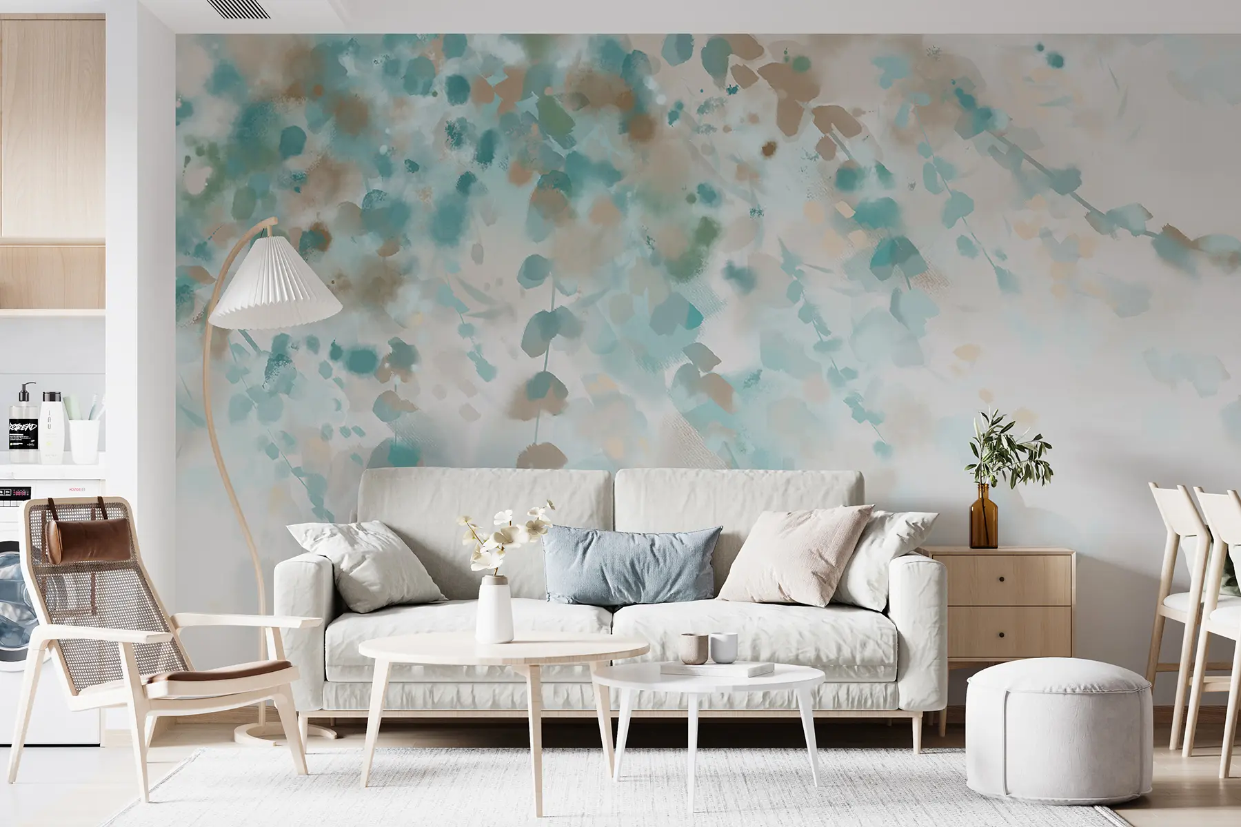 murales de pared hojas de acuarela u34275