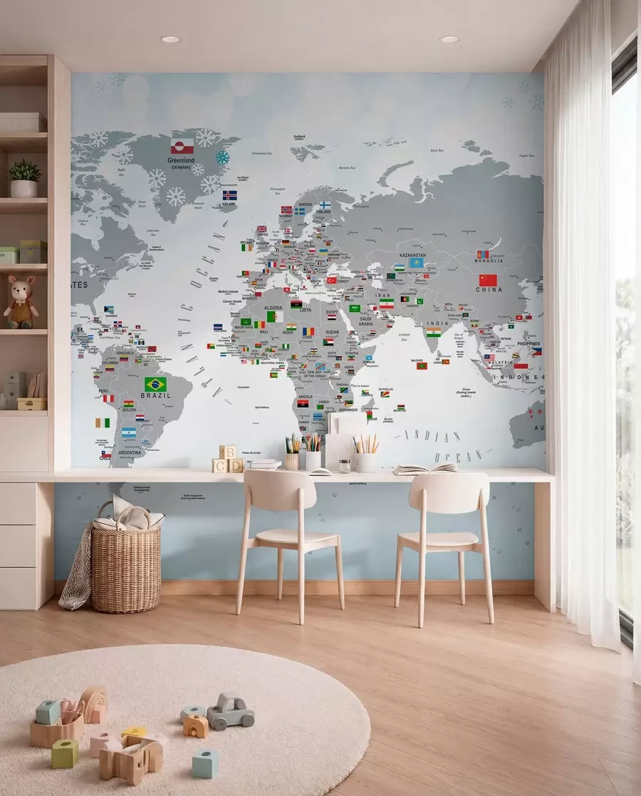 murales de pared Atlas de banderas del mundo u72599