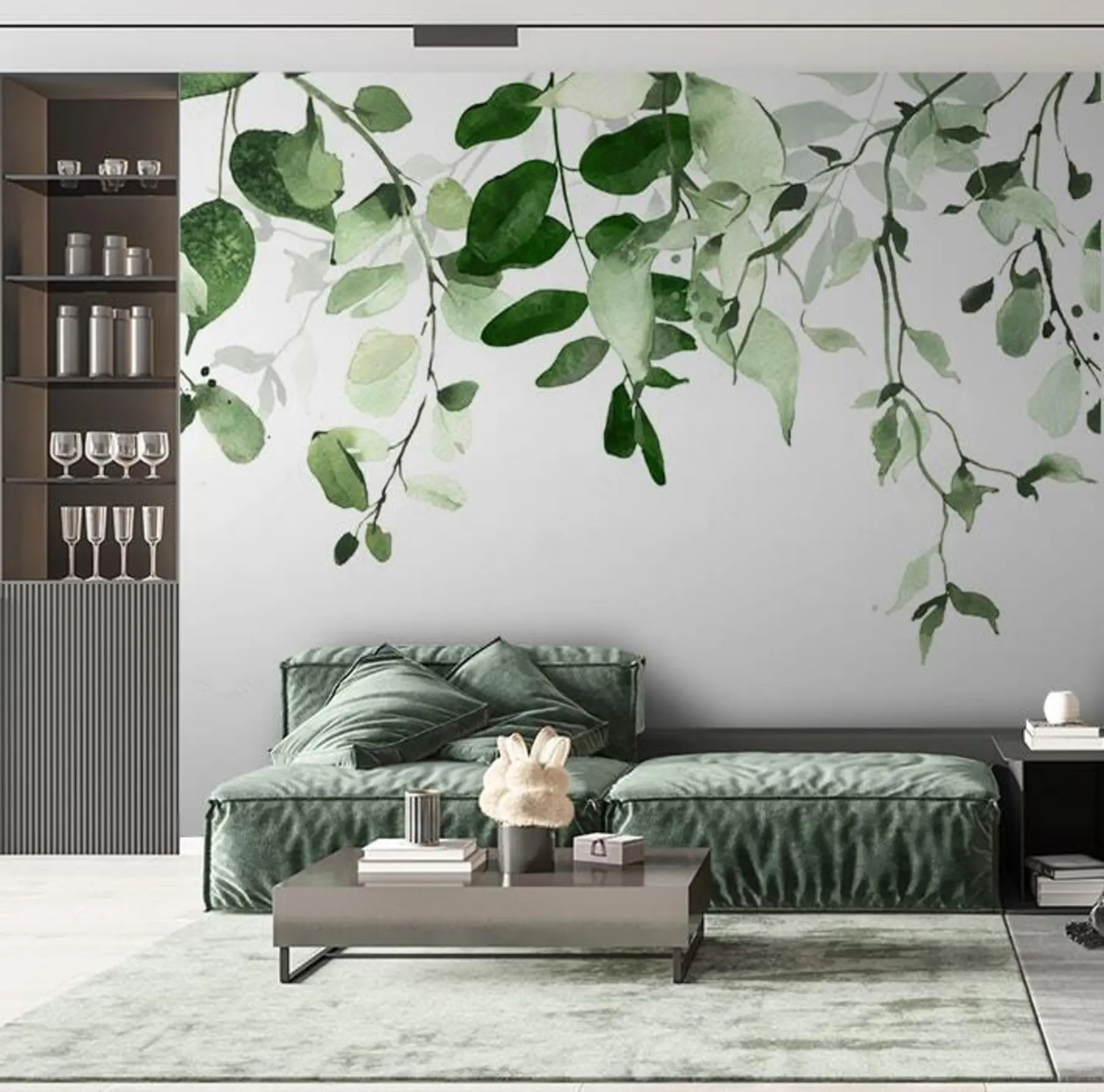 murales de pared Hojas de acuarela y ramas u72397