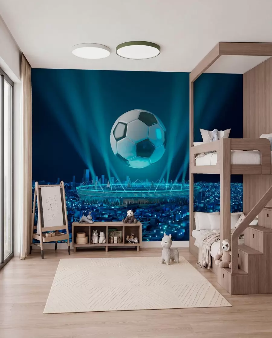 murales de pared Estadio bajo luces azules u72793