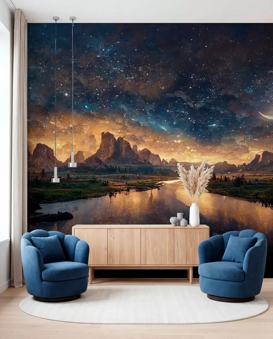 murales de pared Noche magica en otro mundo u79812