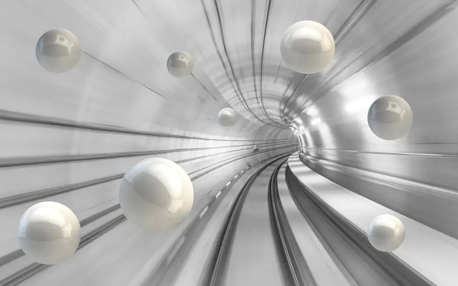 murales de pared Túnel con esferas brillantes u17532