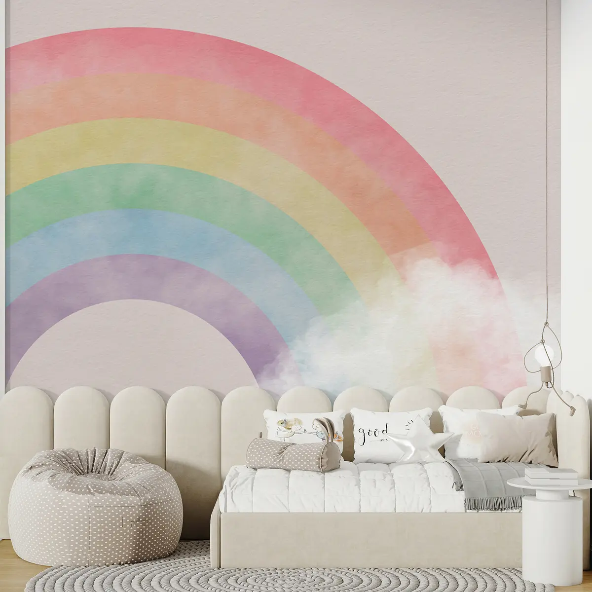 murales de pared Arcoíris entre nubes suaves u93619