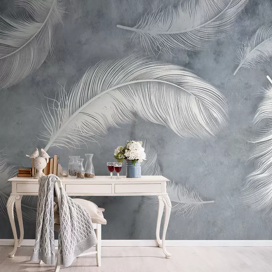 murales de pared Organismo, ramita y pluma u93395