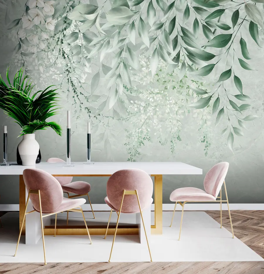 murales de pared Flores botánicas en mármol u73982