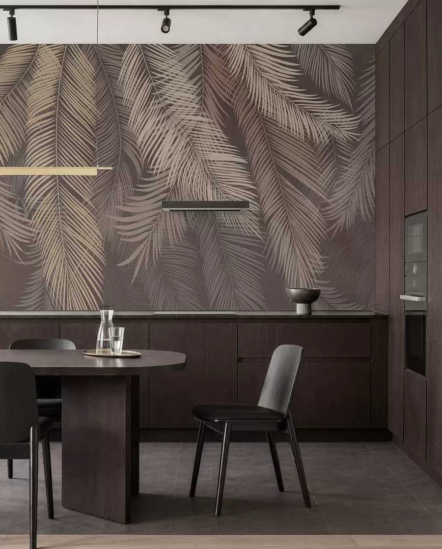 murales de pared Cortina de palmas bronce u48556v1