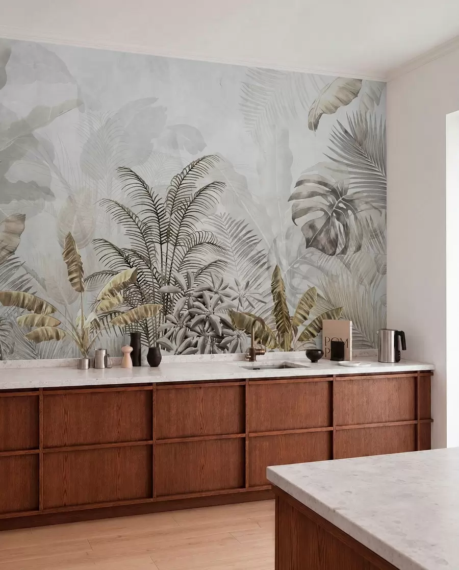 murales de pared Selva en gris cálido u71284