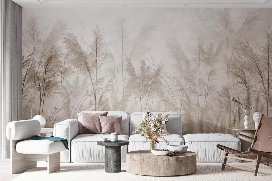 murales de pared Plantas altas en colores pastel u93903