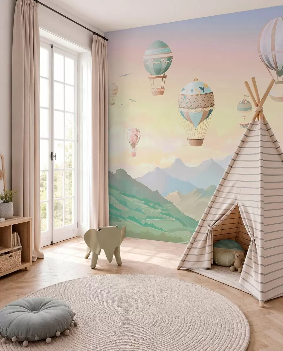 murales de pared Un valle fabuloso con globos u94137