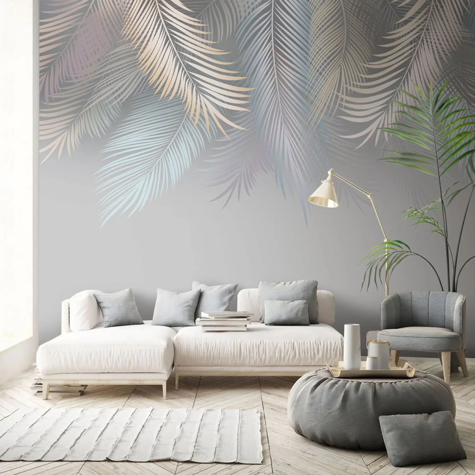 murales de pared Hojas de palma u94139