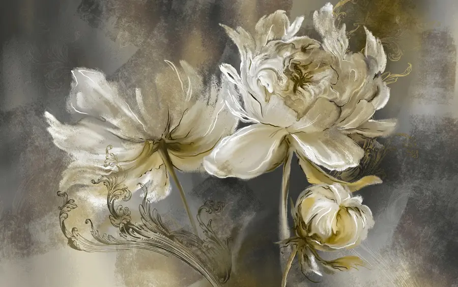 murales de pared Flores vintage sobre fondo de textura u78738