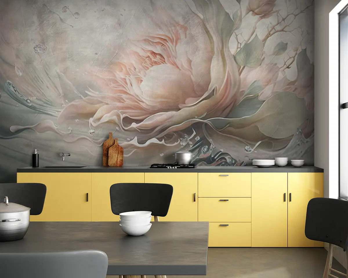 murales de pared Rosa acuarela grande dibujada a mano u94002