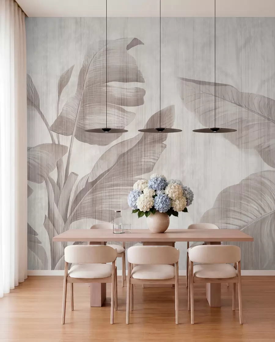 murales de pared Hojas tropicales en estilo grunge u00299