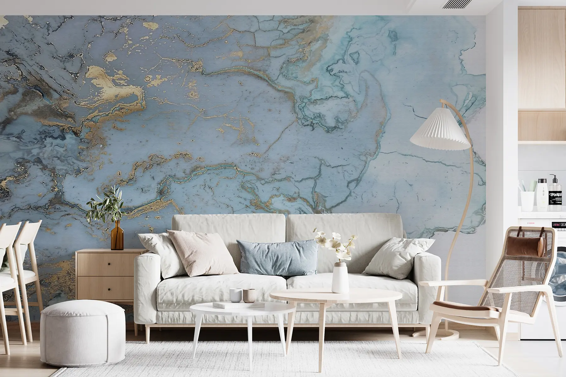 murales de pared Recursos hídricos, mapa mundial e u06739