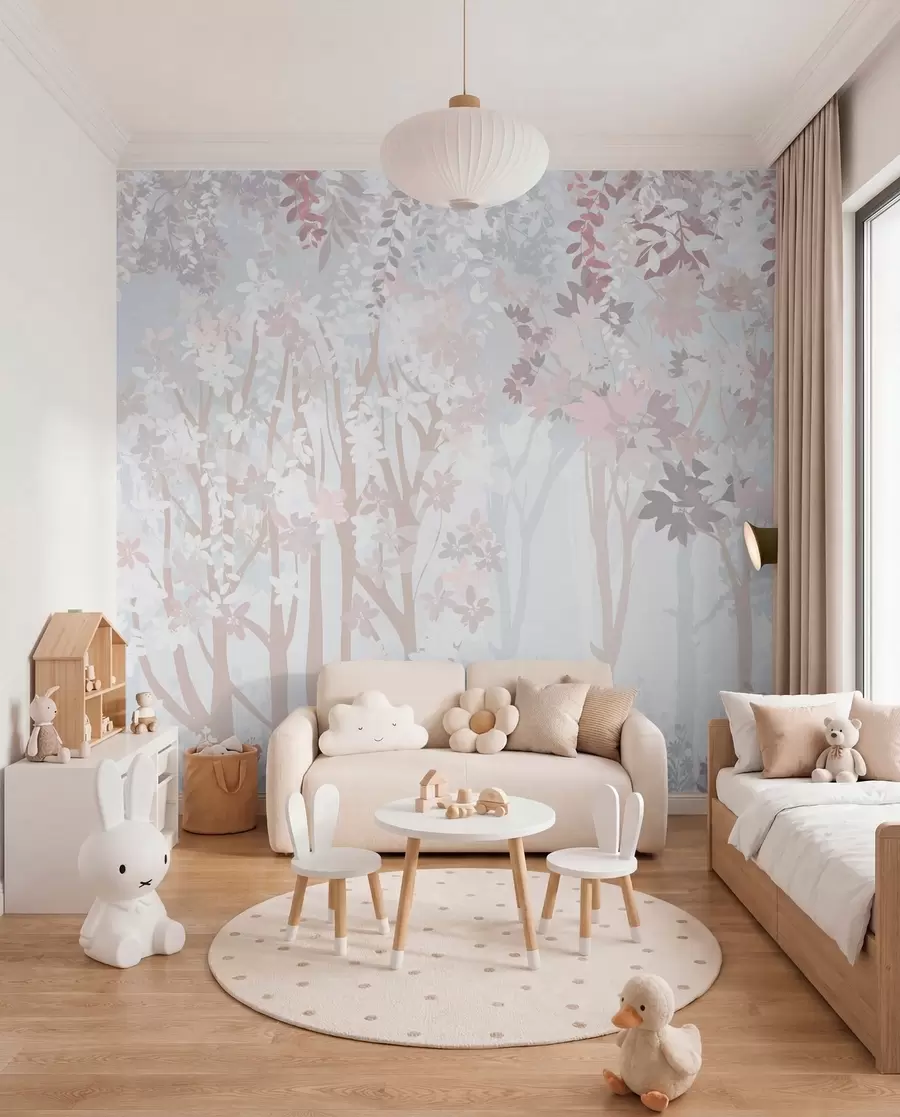 murales de pared Bosque en tonos lavanda u94171
