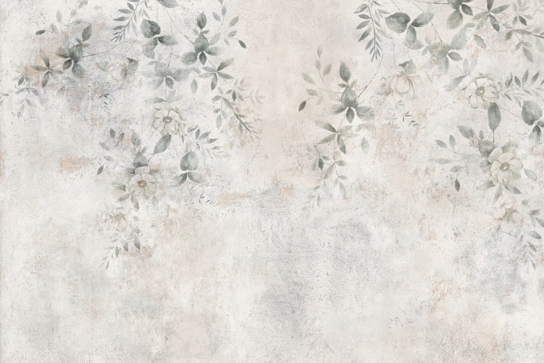 murales de pared Flores con ramas sobre minimalismo de fondo de hormigón grunge u96140