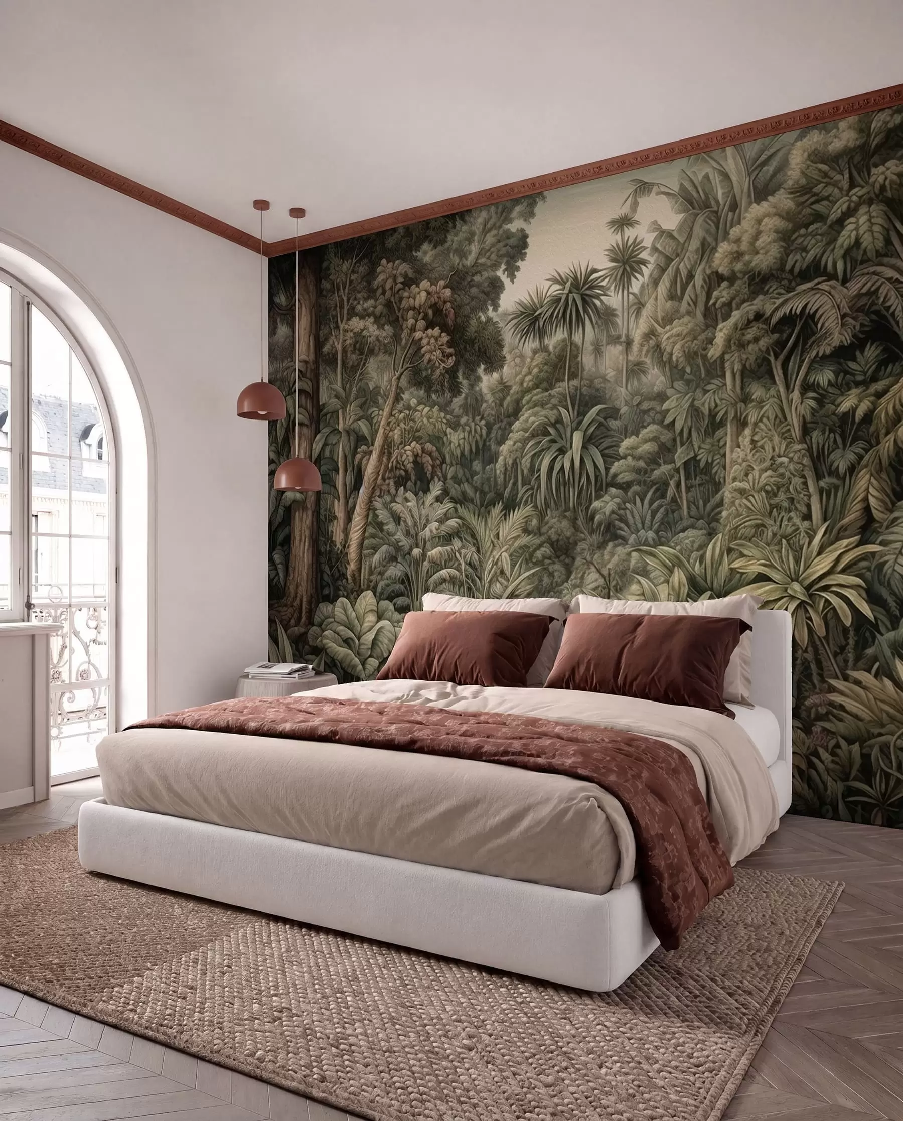 murales de pared Selva densa en verde oliva u96093